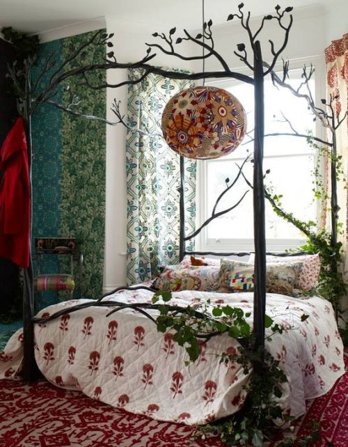 magicalhomestead:Dreamy forest bed surrounded by BoHo inspired...