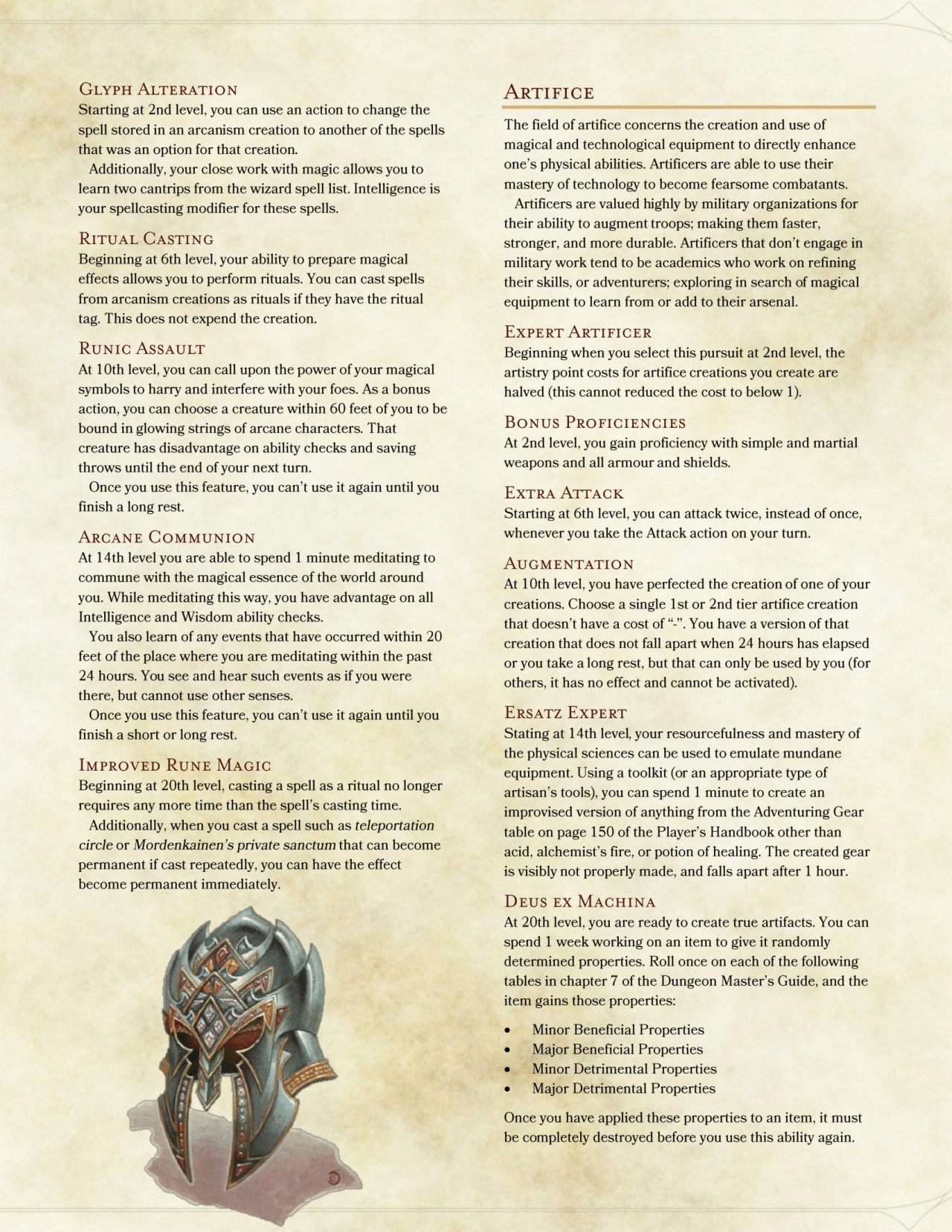 DnD 5e Homebrew — Artisan Class by DersitePhantom The rest of the...