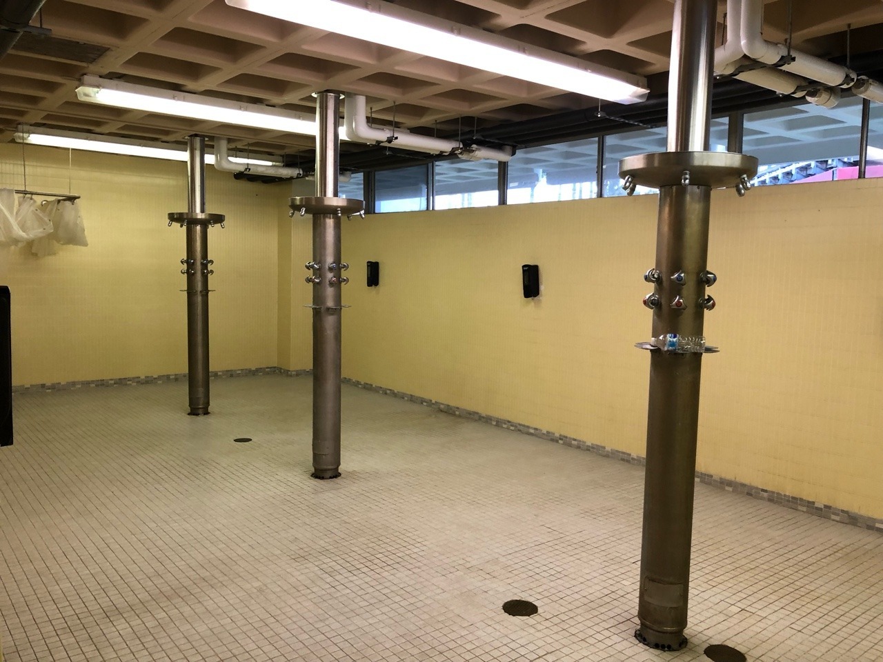 Open Shower Appreciation — Men’s showers at the swimming pool of Florida...