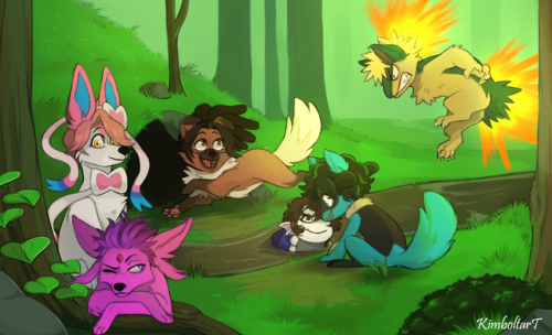art commisions midoriya izuku katsuki bakugou shinsou hitoshi espeon sylveon rockruff wishwashi riolu Quilava oc& 039;s nature background