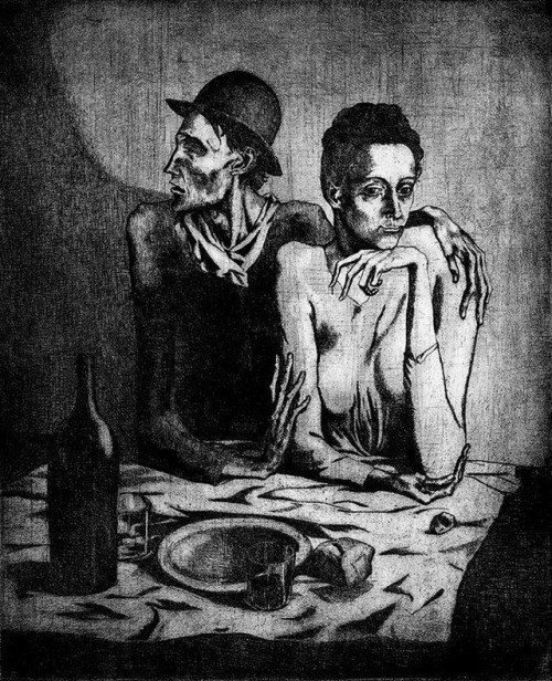 expressionism-art:A simple meal, 1904, Pablo PicassoSize:...