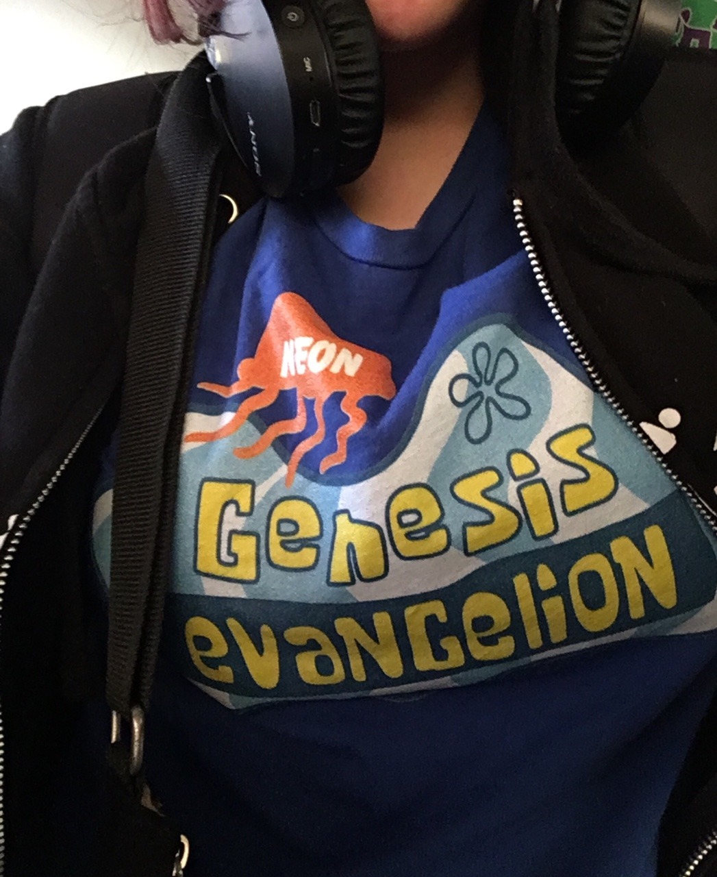 spongebob neon genesis evangelion shirt