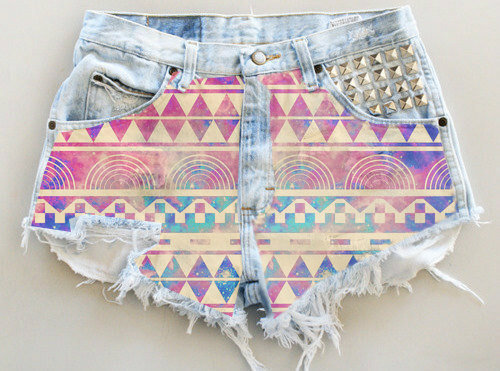 denim studds shorts fashion clothes print jeans
