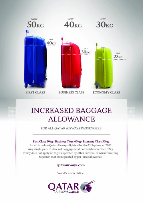 Airways allowance qatar baggage How Much