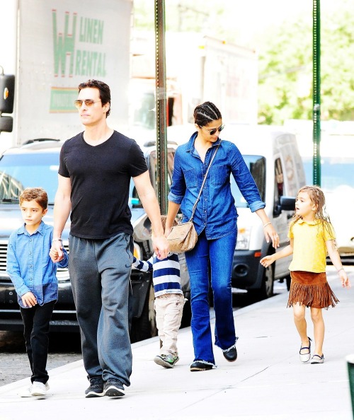 mccconaughey: “ Matthew McConaughey and Camila Alves out with children Levi, Livingston, and Vida in NYC, 6/28/2016 ”