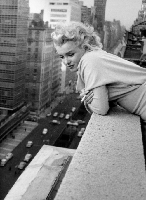 ladybegood:Marilyn Monroe at the Ambassador Hotel in New York...