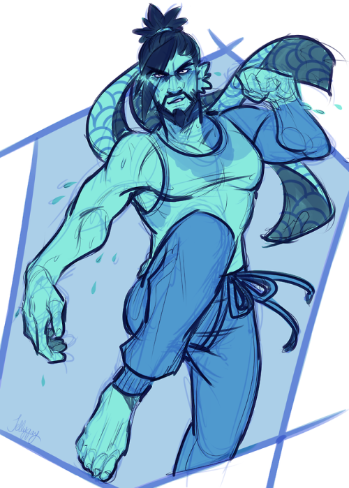 jellygay:Drew some random Hanzo and McCree pictures tonight for...