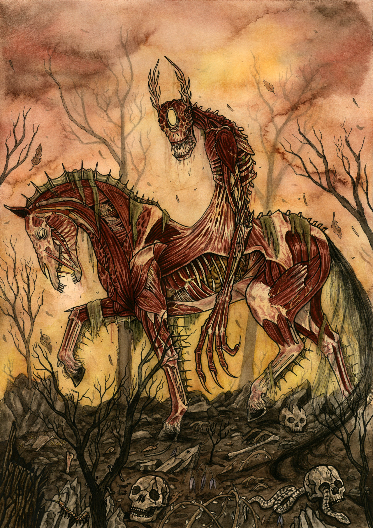 Nuckelavee: The nuckelavee is a horse-like sea... - Joan Llopis Doménech