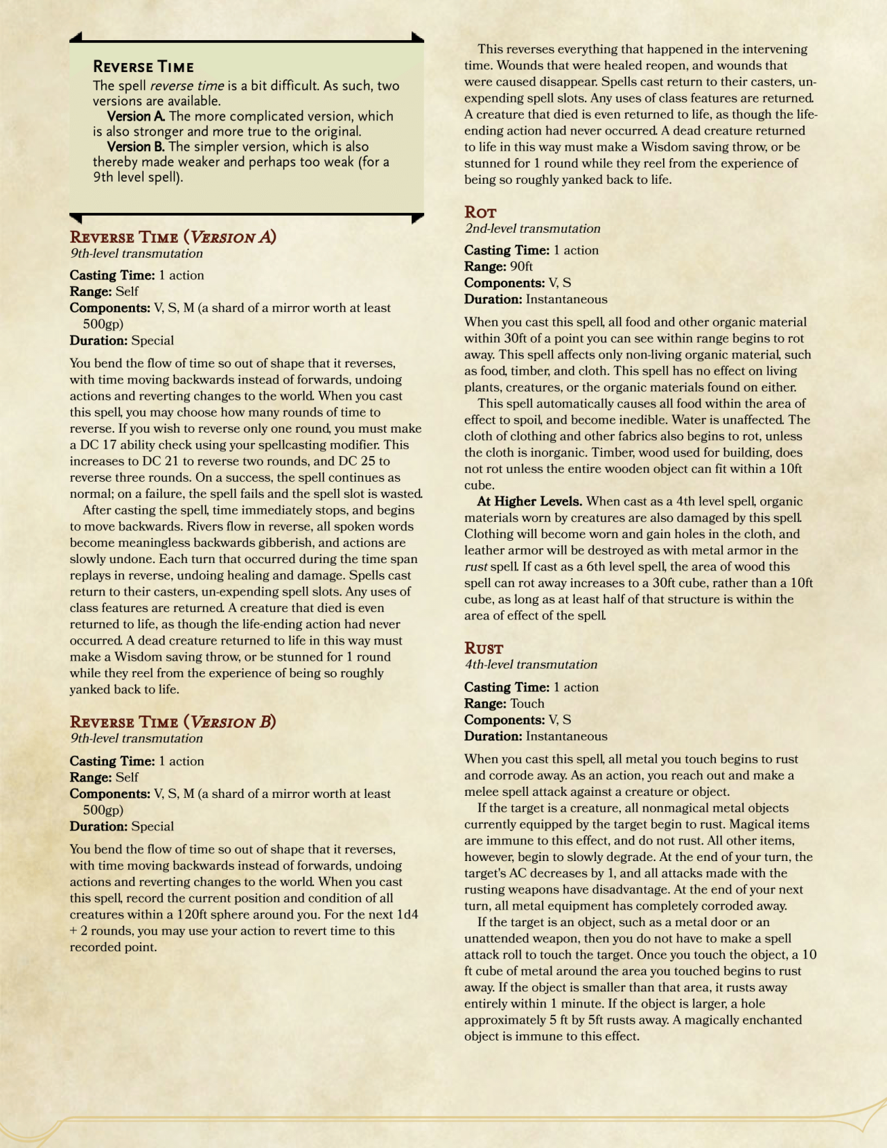 The Casual Writer — Dnd-5e-homebrew: Compendium Of Spells 2 By...