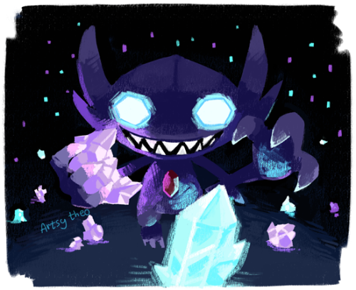 artsy-theo:Sableye harvests some tasty gems!