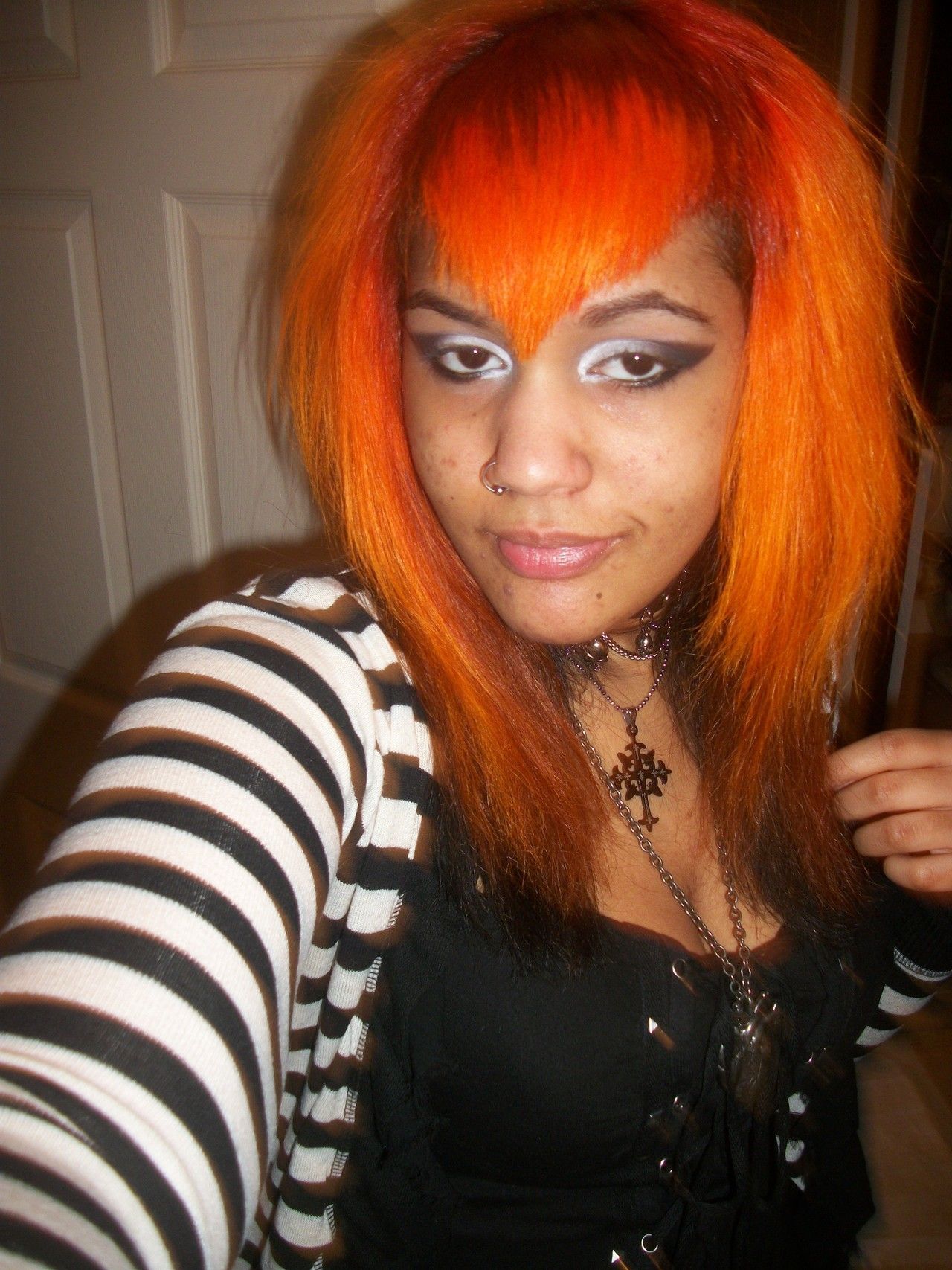 Black Sheep Goths Image Mixed Goth With Orange Hair And Black