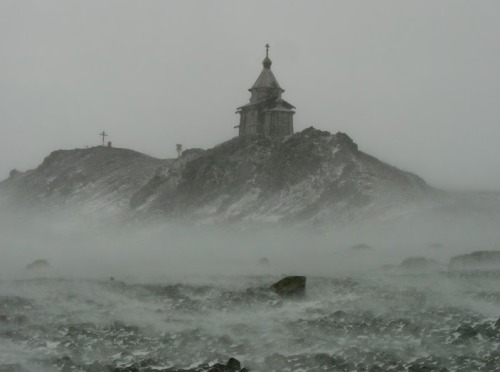 gagarin-smiles-anyway:The Russian Orthodox church on King George...