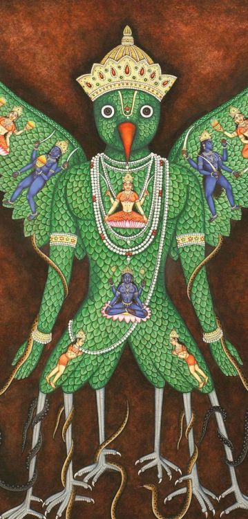 hinducosmos:Garuda - The Supreme Water Color Painting on...