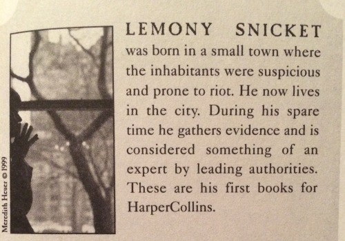 penamor:Lemony Snicket’s “About the Author” pages