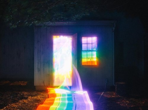 sixpenceee:Daniel Mercadante’s rainbow road. Made with long...