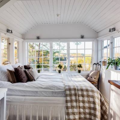 Cozy light-filled bedroom