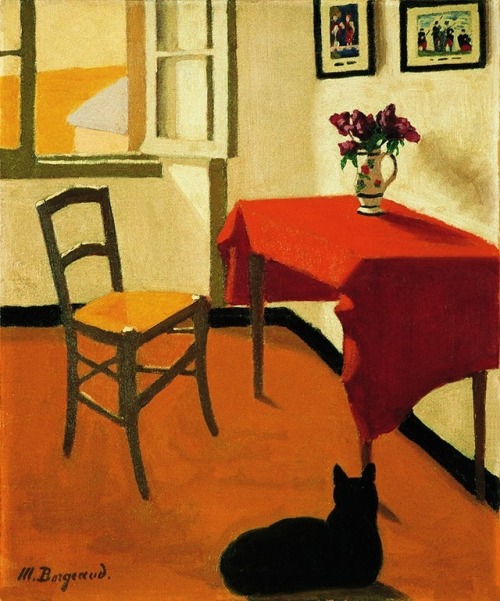 fravery:Interior with Cat, 1918 -Marius Borgeaud