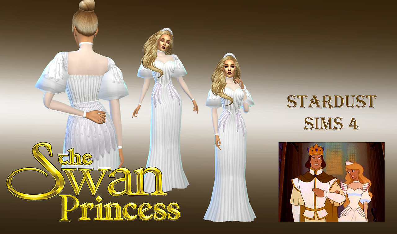 Stardust Sims 4 The Swan Princess Wedding Dress A Version Of