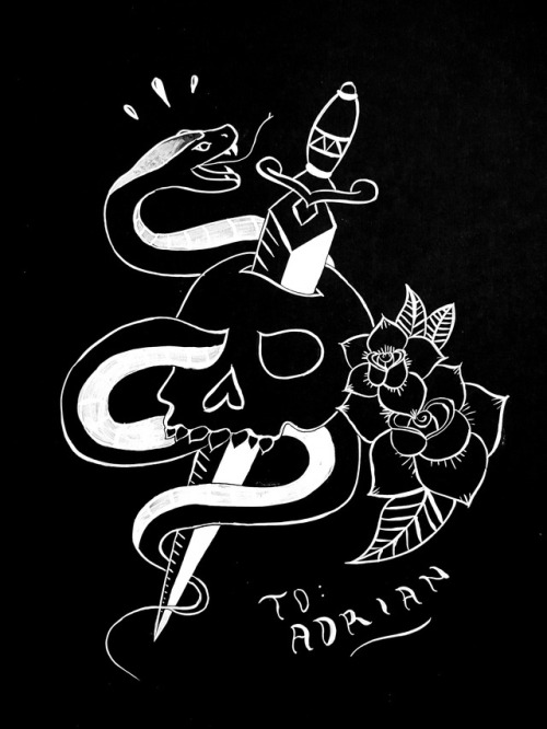 skull and flowers on Tumblr