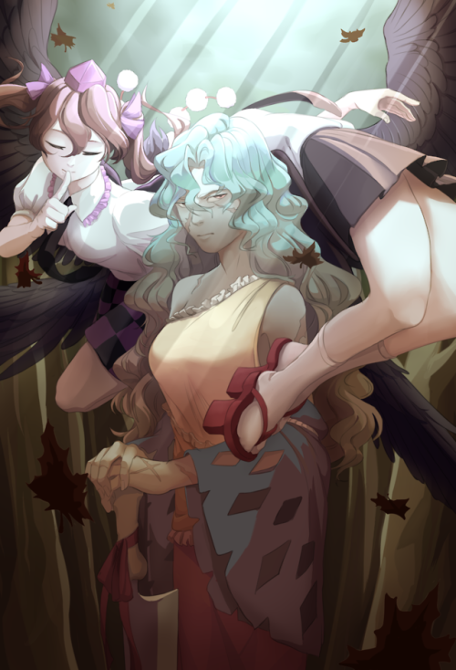 touhou himekaidou hatate Shameimaru aya sakata nemuno fanart mefart