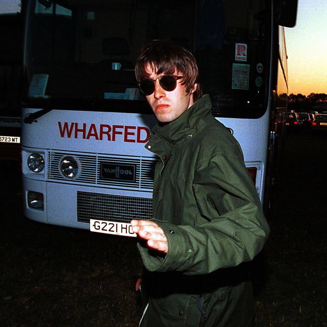 Liam Gallagher backstage at the Glastonbury...