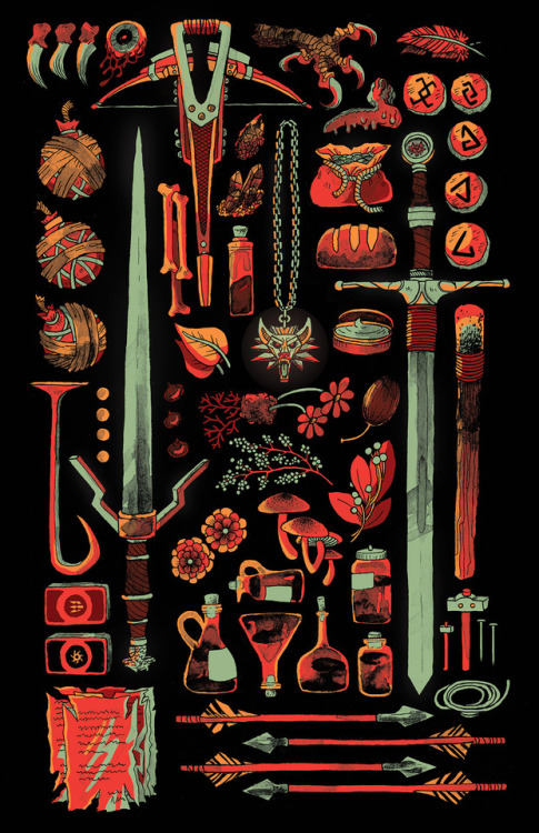 spookpooch:my Witcher inventory piece is done!!! I’ll have...