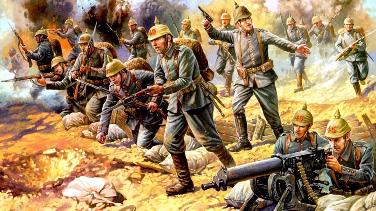 Pinturas de la Gran Guerra 1914-1918 — 1914 Infantería alemana - box ...