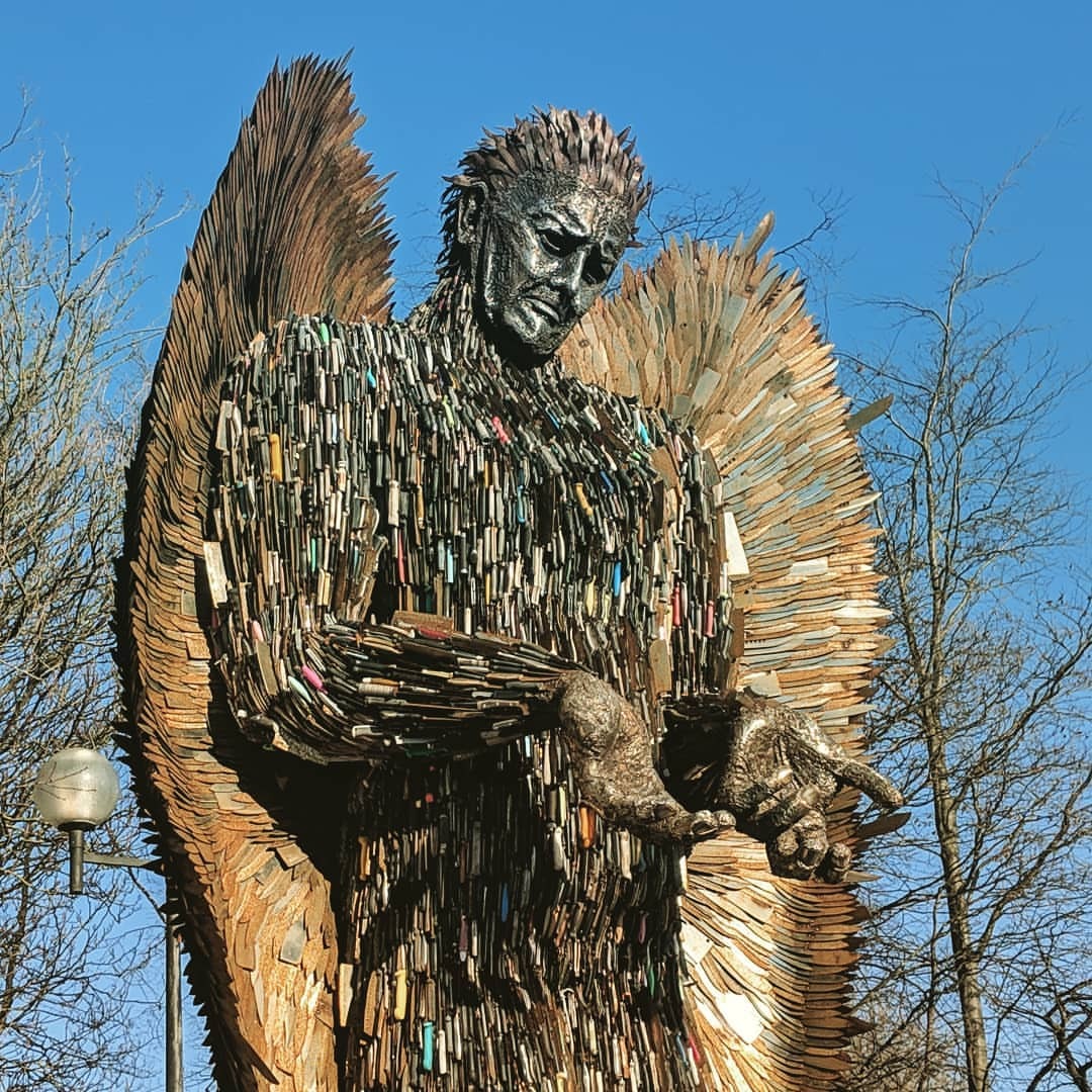 Untitled — This angel sculpture is made of thousand of knives...