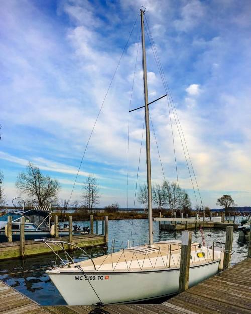 marquettelife:In her new port. #sailboat #summer #sailsup by...