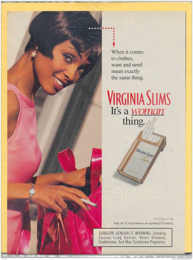 Virginia Slims. It’s A Woman Thing. - Vintage Cigarettes Posters