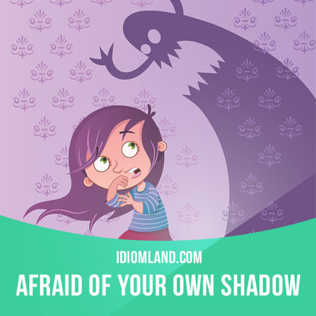 trip over your own shadow meaning