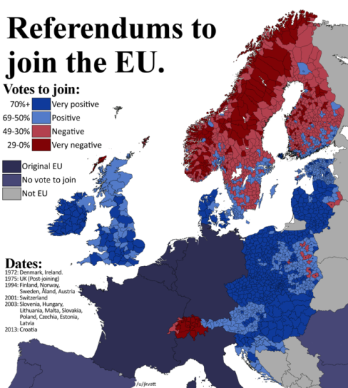 Detailed Map Of Referendums To Join The EU. - Maps On The Web