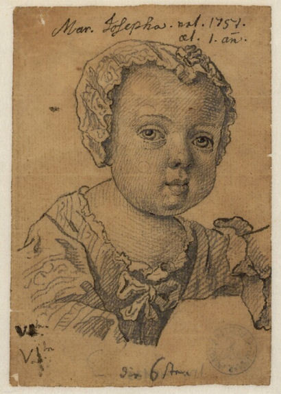 tiny-librarian:
“A one year old Maria Josepha of Austria, sketched by Martin van Meytens in 1752, likely in preparation for a larger family portrait.
Source
”