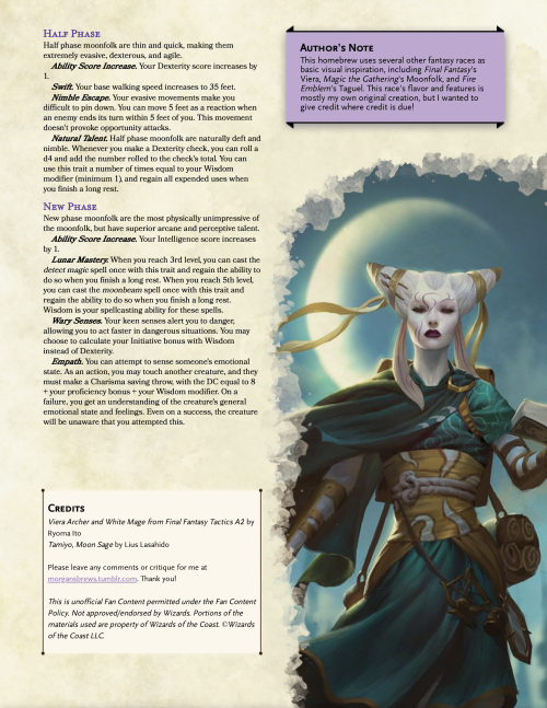 dnd homebrew race | Tumblr