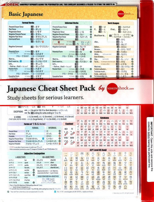 attackonstudying:Japanese Cheat Sheet Pack// There is a...