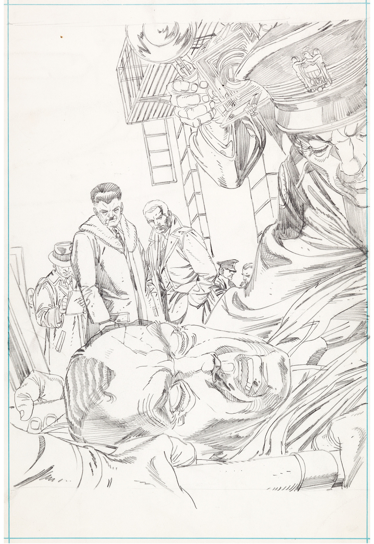 The Bristol Board Original Pencils By Gil Kane And Final Splash Page