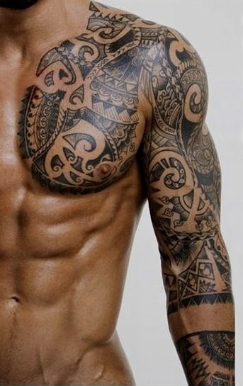 chest tattoo on Tumblr