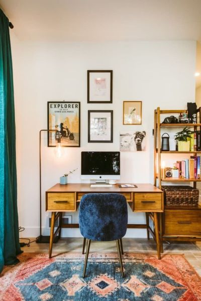 This San Francisco apartment is providing major textile inspiration. We love the contrast between the wood furniture and the rich rugs in the living room and office area. The bedroom has amazing layered blankets and rugs which adds to the overall cozy, boho vibe of the space. This San Francisco apartment is providing major textile inspiration. We love the contrast between the wood furniture and the rich rugs in the living room and office area. The bedroom has amazing layered blankets and rugs which adds to the overall cozy, boho vibe of the space.