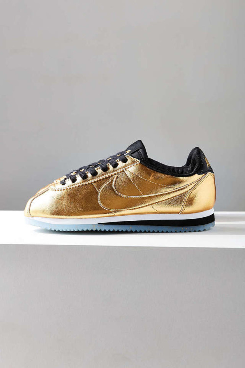 nike cortez white and gold