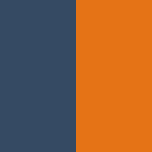 color and color 6835 - #354a63 and #e57316