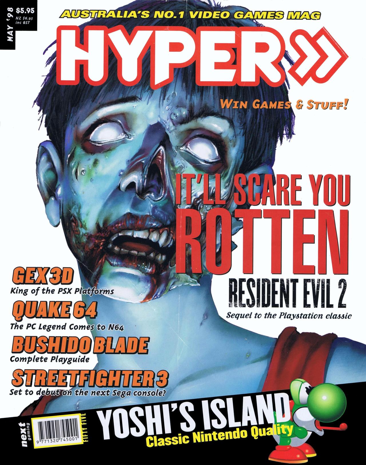 Old Game Mags Hyper Magazine Issue 55 May 1998 Resident Evil