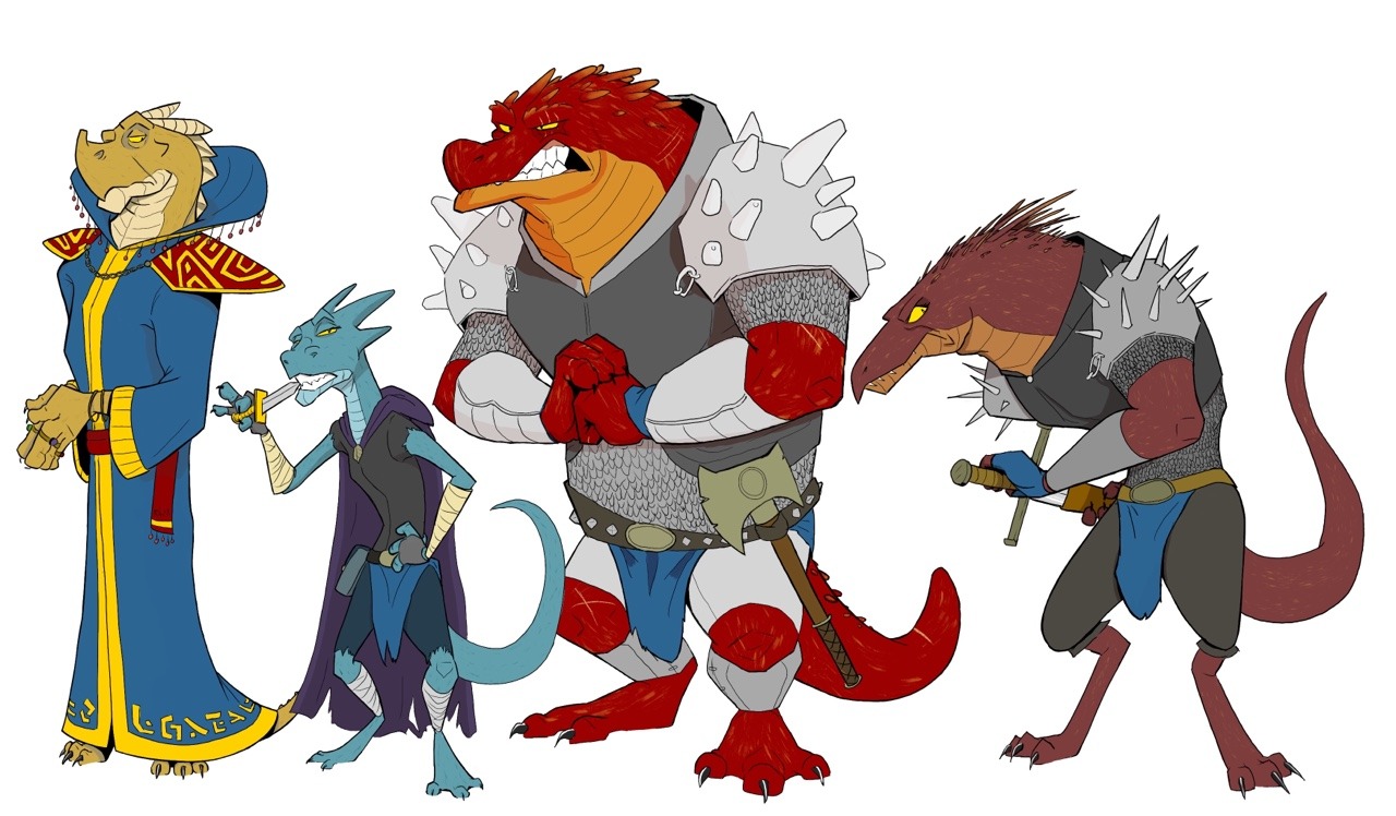 I made a squad of NPC Dragonborn in the D&D... - Pretty Darn Quick Sketches