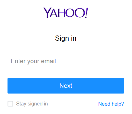 yahoo mail login page username and password