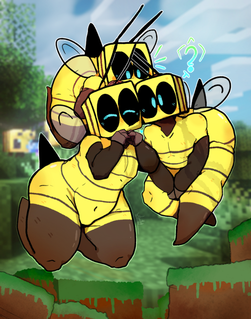 Fanart minecraft bee drawing cute. 