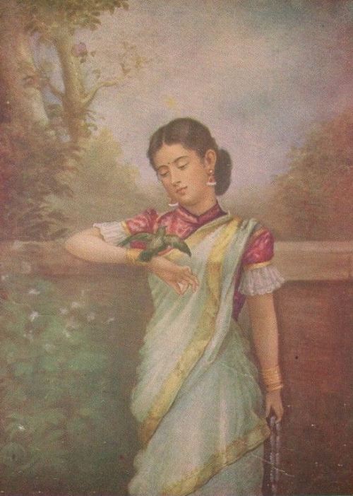 vintageindianclothing:Saraswati, 1930s postcard (I think a...