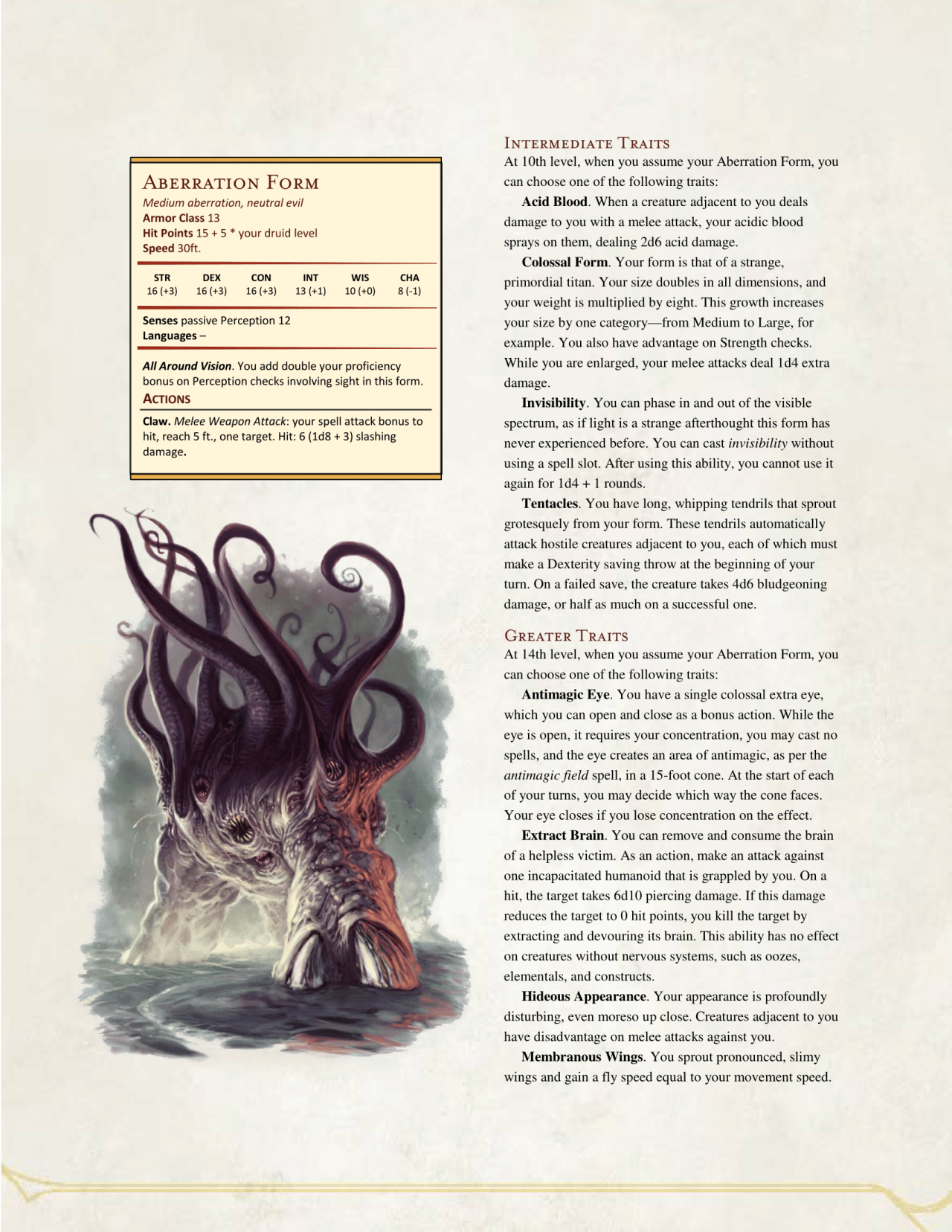 DnD 5e Homebrew — Circle of the Unspeakable by The Middlefinger of...