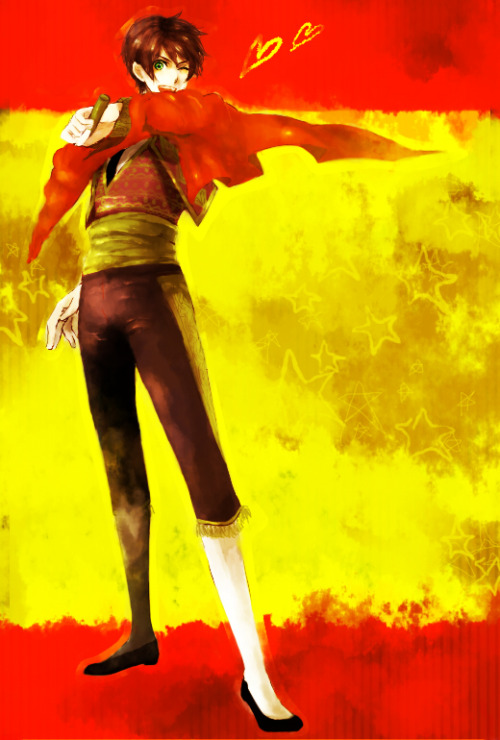 hetalia aph aph spain solo traditional clothes nation flag wink painting style heart sign ziafauq pixiv art pwgbta Pixiv ID: 5187061 406828
