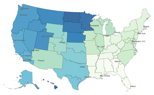 mapsontheweb:Social States of America: State Lines Redrawn Based...