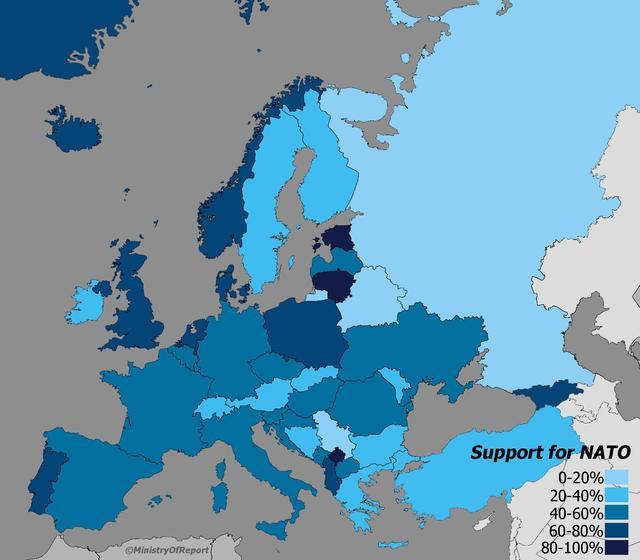 Support for NATO in Europe. - Maps on the Web