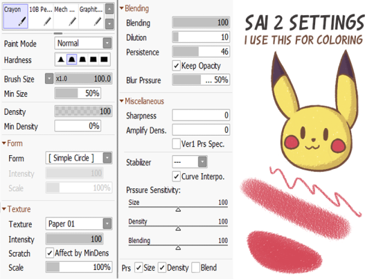 paint tool sai 2 brushes for writing